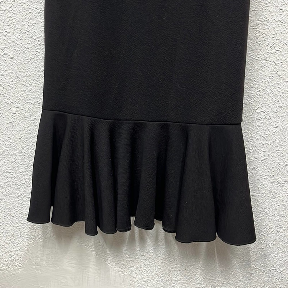 Lularoe Black Cici Dress XS Solid Off-Shoulder Ruffle Stretch Knit - Picture 3 of 8